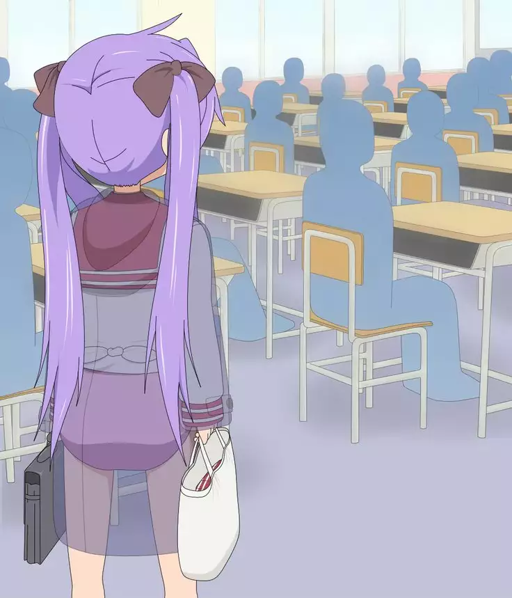 Kagami goes to shcool wearing diaper