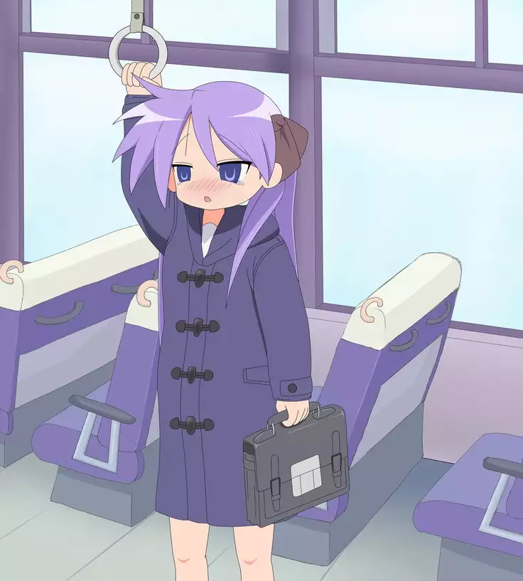 Kagami goes to shcool wearing diaper